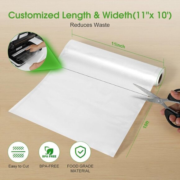 3Pack 11" x 10' Vacuum Sealer Bags Rolls,BPA Free,Heavy Duty,Leak-proof, Punc... - Picture 7 of 8